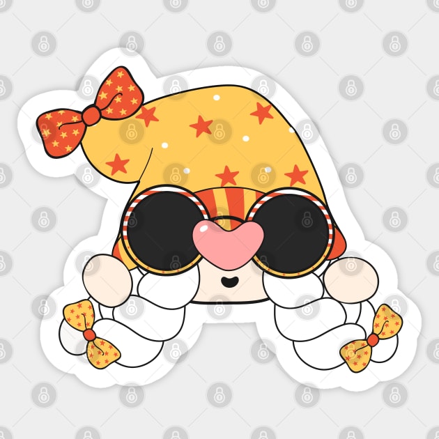 summer Retro vintage Groovy Gnome with cute funny and cheerful character that is going to have the smiles on your face. Sticker by Janatshie